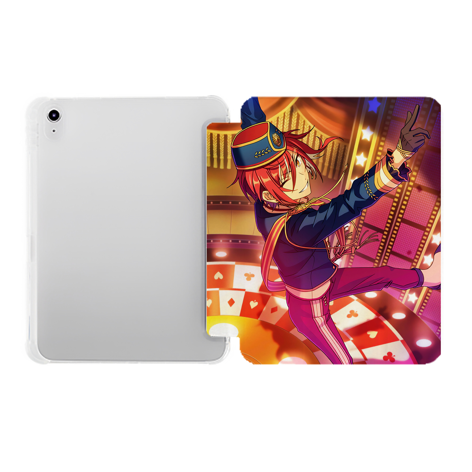 （画像用） あんさんぶるスターズ! Ensemble Stars IPad ケース ペン収納付き 三つ折りスタンド PUレザー×シリコン 対応機種9.5/10.5/10.9インチ